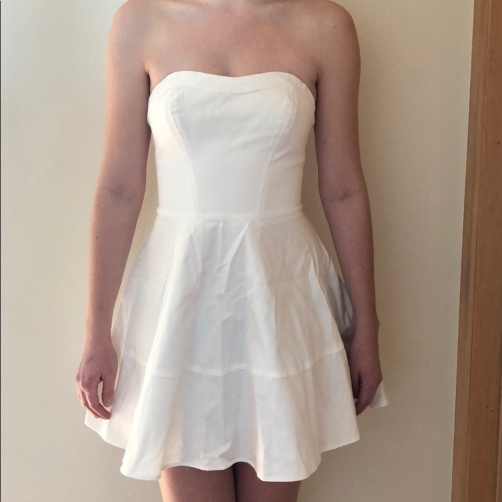 Express White Strapless Dress